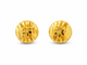 9K Textured Round Floral Gold Stud Earring