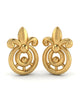 9K Golden Fleur-de-Lis Hoop Stud Earrings