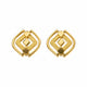 9K Golden Geometric Diamond Frame Stud Earrings