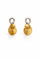 9K Dual-Tone Layered Shell Drop Earrings