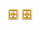9K Golden Floral Frame Stud Earrings