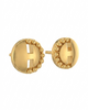9k Golden Beaded Disc Stud Earrings