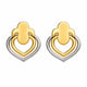9K Dual-Tone Layered Heart Drop Earrings