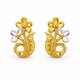 9K Dual-Tone Mango Motif Floral Stud Earring