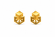 9K Geometric 3D Cube Gold Stud Earring
