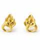 9K Golden Leaf Motif Stud Earrings