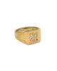 9K Two-Tone Gold Geometric Signet Ring