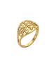 9K Gold Abstract Filigree Wave Ring