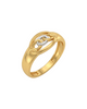9K Two-Tone Gold Interlocking Link Ring