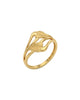 9K Gold Twin Leaf Bypass Ring