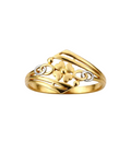 9k Floral Bypass Ring