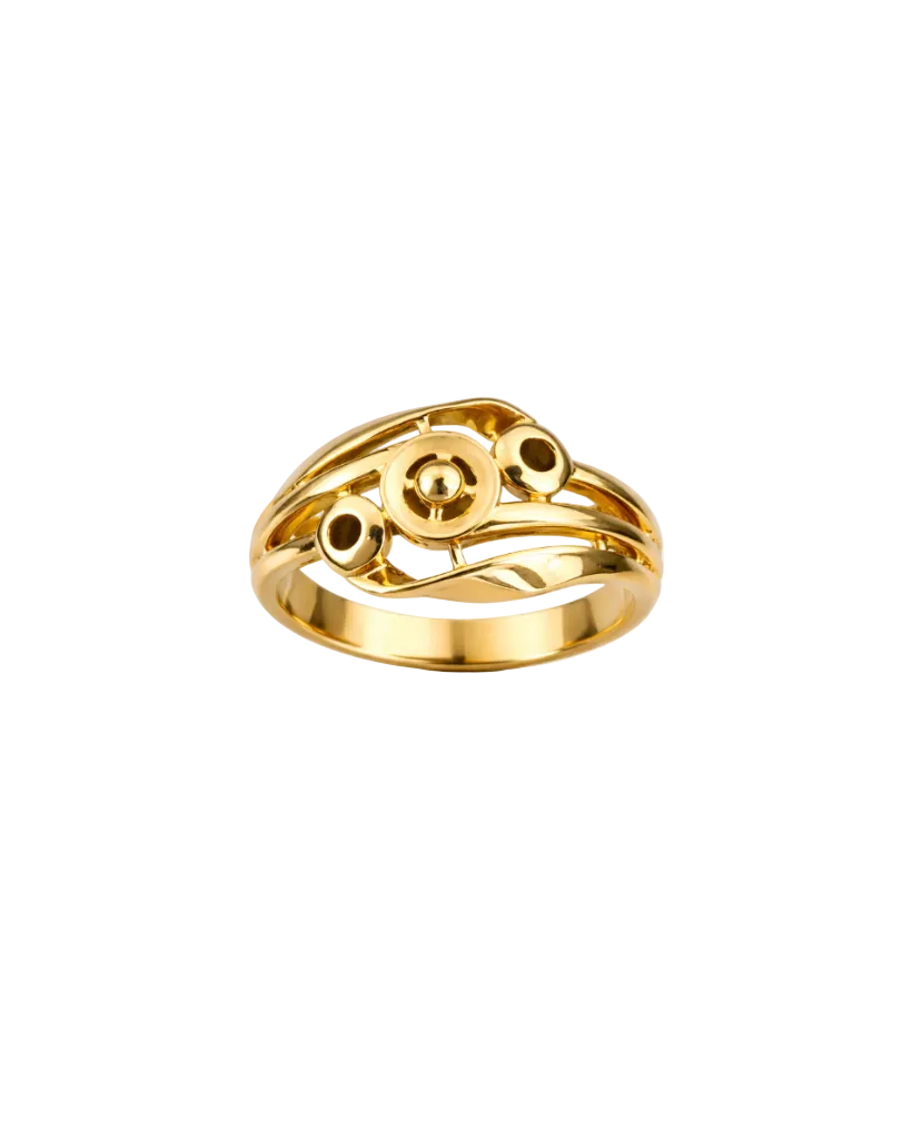 9K Abstract Gold Ring