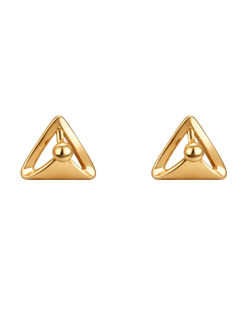 9k Minimalist Triangle Bead Earrings