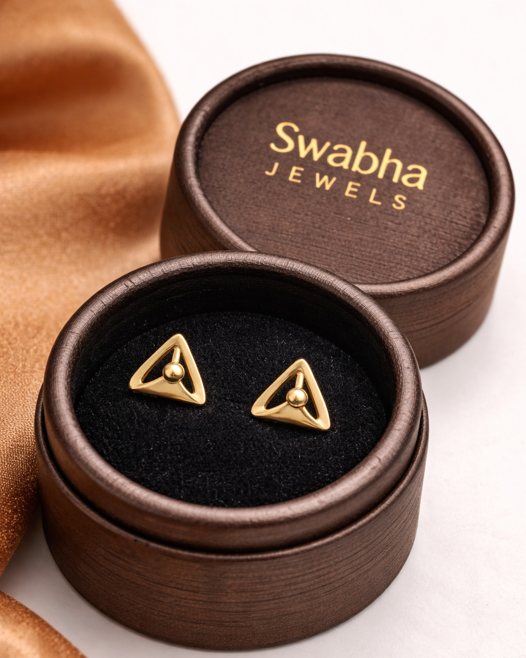 9k Minimalist Triangle Bead Earrings