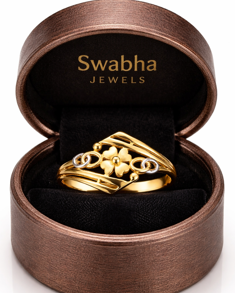 9k Floral Bypass Ring