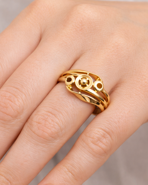 9K Abstract Gold Ring