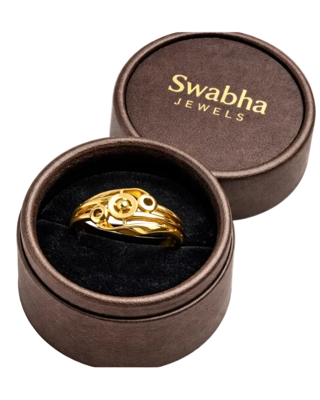 9K Abstract Gold Ring