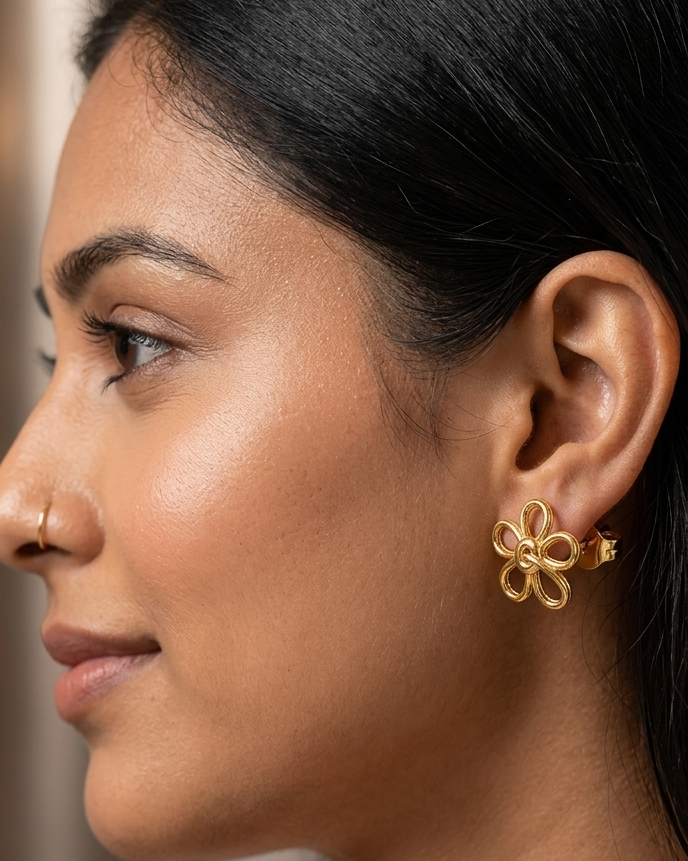 9K Geometric Celestial Studs Earing