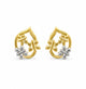 9K Teardrop Butterfly Dual-Tone Stud Earring