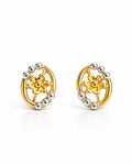 9K  Floral Halo Stud Earrings