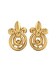 9K Royal Fleur Drop Stud Earrings