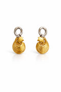 9K Dual-Tone Layered Shell Drop Earrings
