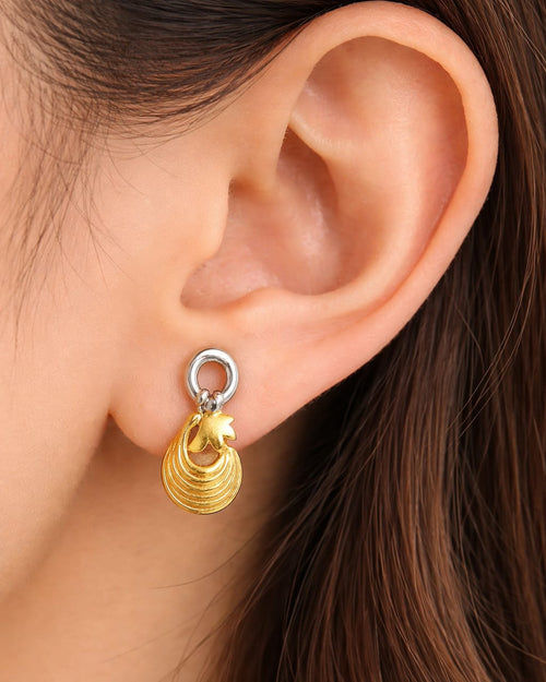 9K Dual-Tone Cascade Drop Earrings