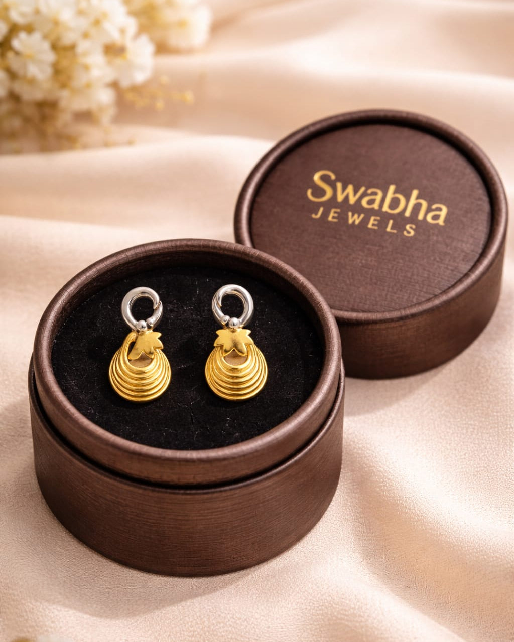 9K Dual-Tone Cascade Drop Earrings