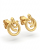 9K Golden Swirl Leaf Stud Earrings