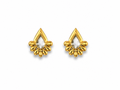 9K Cut Crystal Floral Stud Earrings
