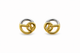 9K Dual-Tone Interlocking Circle Stud Earrings