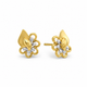 9K Dual-Tone Floral Petal Stud Earrings