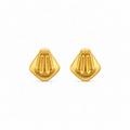9K Golden Cushion Motif Stud Earrings