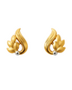 9K Golden Swirl Leaf Earrings