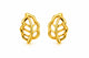 9K Golden Leaf Outline Stud Earrings