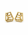 9K Geometric Monogram Stud Earrings