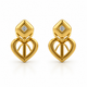 9K Gold Accent Heart Drop Earrings