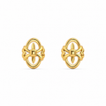 9K Elegant Bow Oval Stud Earrings