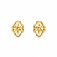 9K Elegant Bow Oval Stud Earrings