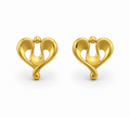 9K Golden Heart Swirl Stud Earrings