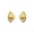 9K Leaf Marquise Frame Stud Earrings