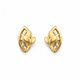 9K Leaf Marquise Frame Stud Earrings