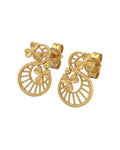 9K Floral Infinity Drop Stud Earrings
