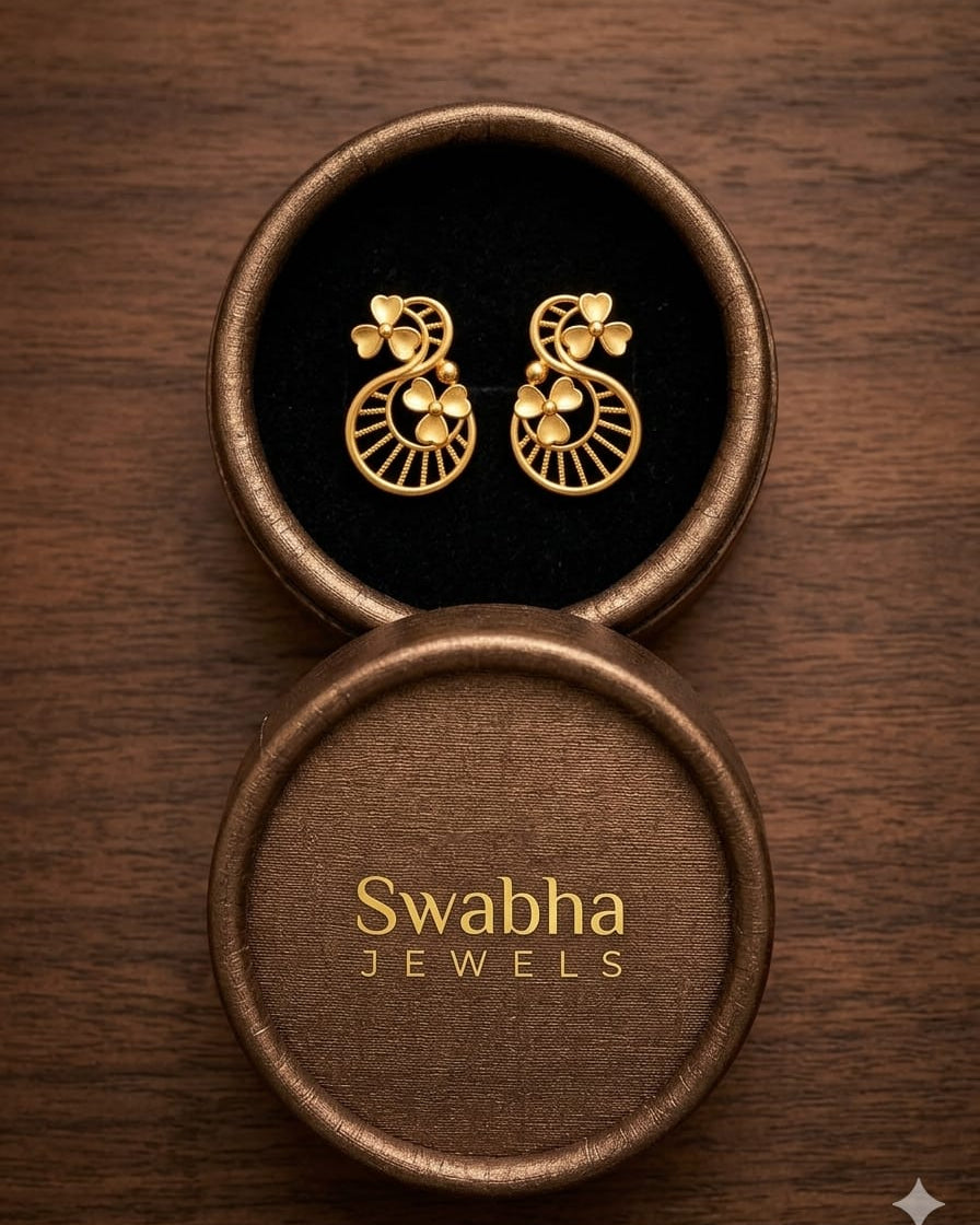 9K Trifolium Filigree Studs Earings