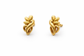 9K Golden Bloom Twist Stud Earrings