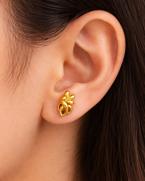9K Abstract Floral Cluster Earrings