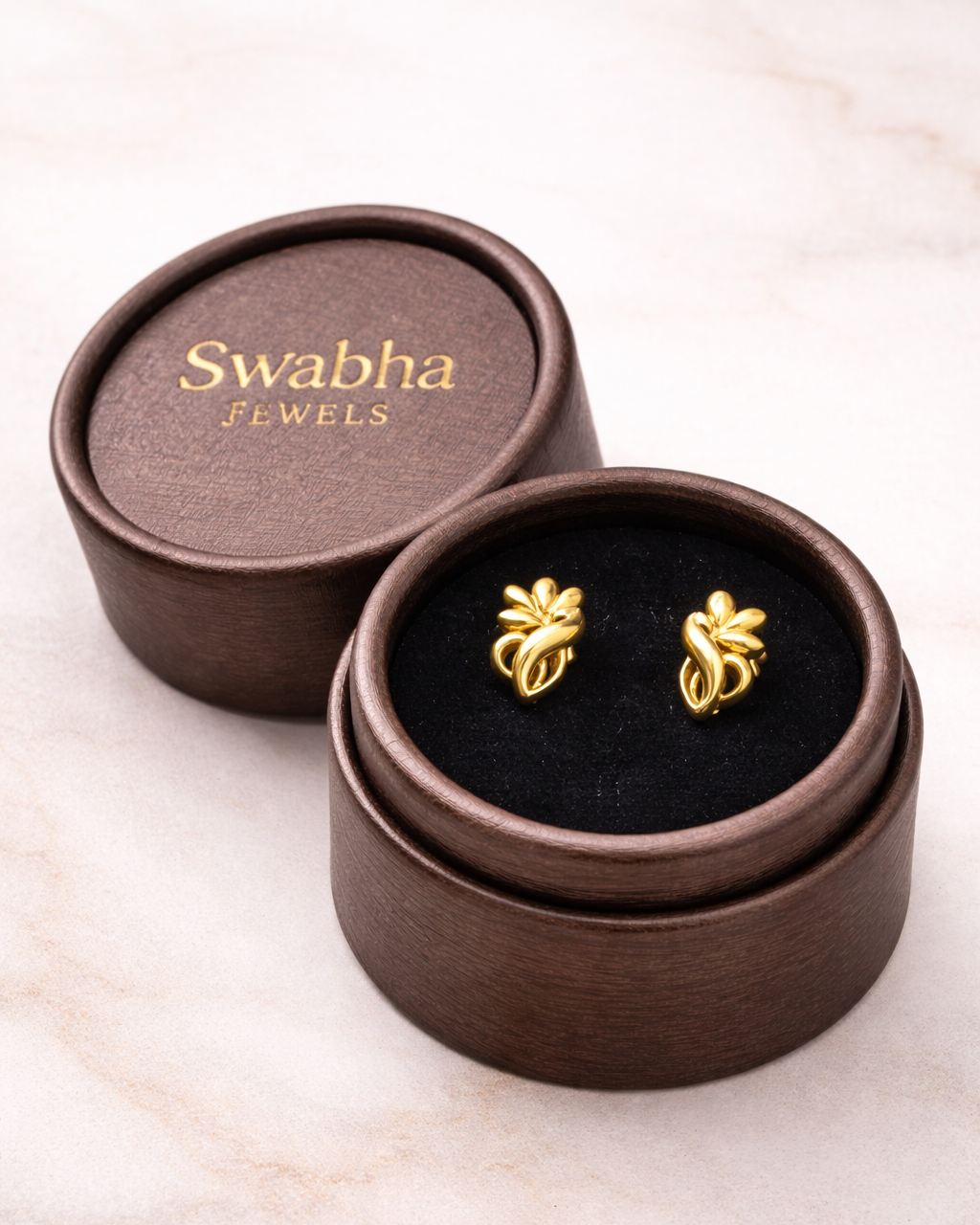 9K Abstract Floral Cluster Earrings