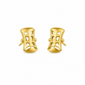 9K Modern Barrel Stud Earrings