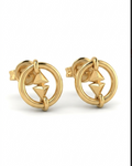 9K Celestial Geo Halo Studs Earings