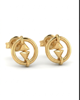 9K Celestial Geo Halo Studs Earings